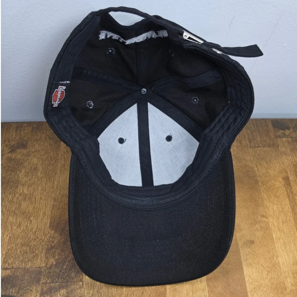 Harley Davidson Police 1 Biker Baseball Cap Black Mens OS Adjustable Metal Badge